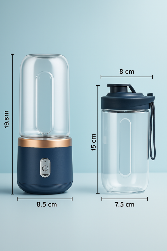 Mini Batidor con dos vasos y 6 aspas de Acero Inoxidable